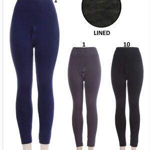 Men winter High-Waisted Lined Leggings - Navy, Gray, Black